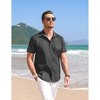COOFANDY Men's Dress Shirt Wrinkle Free Regular Fit Stretch Short Sleeve Button Down Shirts Dark Grey XL - 2 of 4