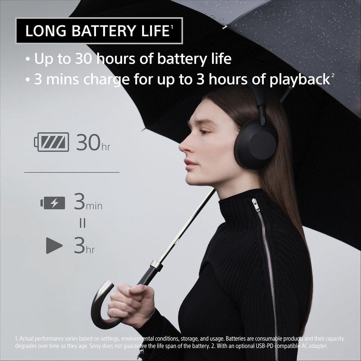 Sony WH-1000XM6 Best Wireless Noise Canceling Headphones (Black) - thumbnail 6