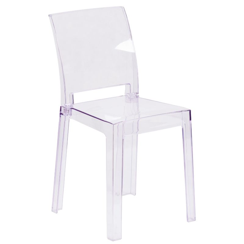 Emma and Oliver Ghost Chair with Square Back in Transparent Crystal, 1 of 13