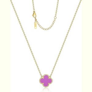 18K Gold Plated Four Leaf Clover Necklace Lucky Charm Jewelry Gift - 1 of 4
