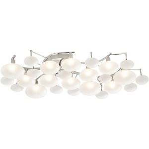 Possini Euro Design Lilypad Modern Ceiling Light Semi Flush Mount Fixture 30" Wide Chrome 12-Light Frosted Opal Glass for Bedroom Kitchen Living Room - 1 of 4