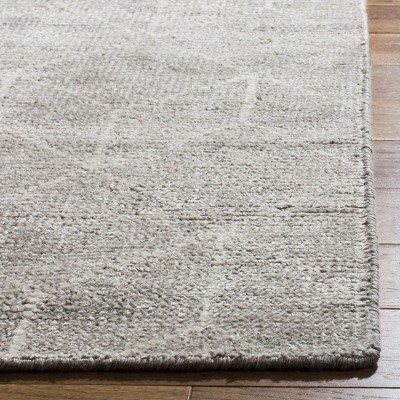 Hand-Knotted Gray Wool and Viscose Blend 4' x 6' Area Rug