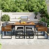 9-Pieces Outdoor Dining Set,Square Table With 4 Cushioned Chairs And 4 Ottomans,Outdoor Patio Set,Outdoor Furniture For Patio,Garden-Cuddlewood - 2 of 4