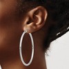 Black Bow Jewelry 3mm x 60mm 14k White Gold Classic Round Hoop Earrings - 3 of 4