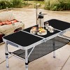 Syemin Folding Tables Adjustable 3ft Portable Pinic Table, Folding Camping Table, Foldable Lightweight Patio Side Table, Black, 35.63"*15.83"*23.63" - 2 of 4