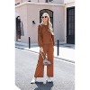 Ekouaer Knit Lounge Sets for Women 2 Piece Cozy Long Sleeve Pullover Sweater Top and Wide Leg Pants Set Pajamas Outfits - 4 of 4