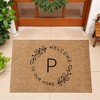 Personalization Mall Welcome Wreath Personalized 18x27 Synthetic Coir Doormat - 3 of 4