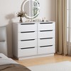 Sapphtopaz Modern Dresser with Drawers, Wooden Chest of Drawers with Groove Handle Wide Clothing Storage Cabinet for Bedroom, Entryway, White - 2 of 4