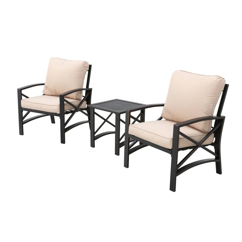 3pc Outdoor Metal Conversation Set with Cushions - Patio Festival
, 3 of 10