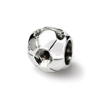 Black Bow Jewelry Sterling Silver Soccer Ball Bead Charm