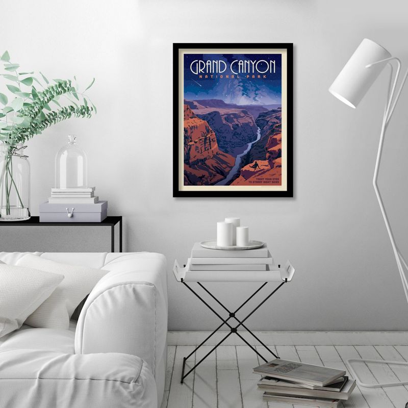 Americanflat Vintage Landscape Grand Canyon Starry Night By Anderson Design Group Framed Print, 3 of 9