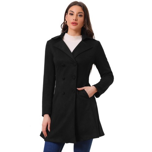 Allegra K Women's Double Breasted Notched Lapel Winter Elegant Long Coat - image 1 of 4