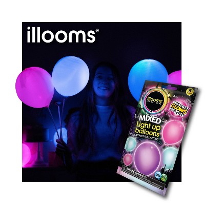 Pack of 5 Balloon illoom Light Up Colour Balloons Fun Celebration Party Faces 