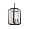 12" Bevin Pendant Black with Oil Rubbed Bronze & Crystals - JONATHAN Y: Lantern Style, Adjustable Height - 2 of 4