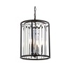 12" Bevin Pendant Black with Oil Rubbed Bronze & Crystals - JONATHAN Y: Lantern Style, Adjustable Height - image 2 of 4