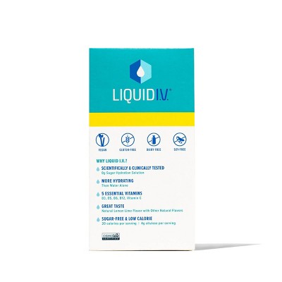 Liquid I.V. Sugar Free Hydration Multiplier Vegan Powder Electrolyte Supplements - Lemon Lime - 0.45oz/10ct_2