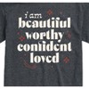 Men's - Instant Message - Beautiful Worthy Confident Loved Short Sleeve Graphic T-Shirt - 2 of 4