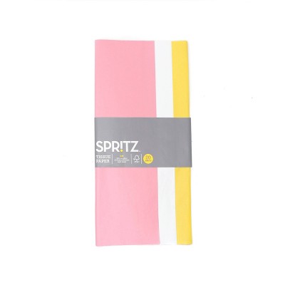 20ct Banded Tissues Gift Packaging Accessories Pink/White/Yellow - Spritz™