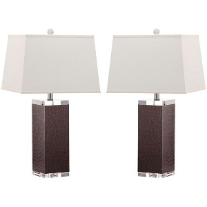 Deco 27 Inch H Leather Table Lamp (Set of 2) - Safavieh - 1 of 4