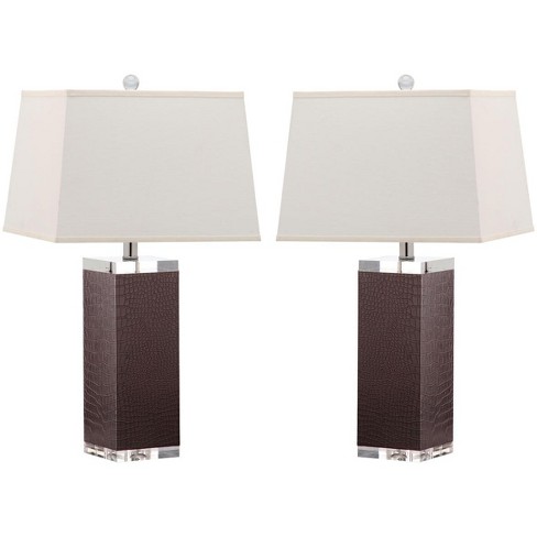 Deco 27 Inch H Leather Table Lamp (Set of 2) - Safavieh - image 1 of 4