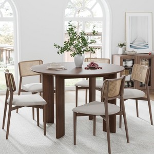 MAYEERTY 45" Wood Round Dining Table for 4, Farmhouse Modern Kitchen & Dining Room Table - 1 of 4