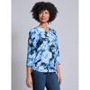 Jones New York 3/4 Sleeve Keyhole Neck Print Top - 2 of 3