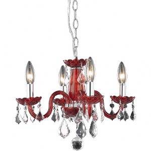 Elegant Lighting Rococo 4 - Light Pendant in  Pink - 1 of 3