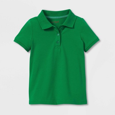 Toddler Girls' Short Sleeve Pique Uniform Polo Shirt - Cat & Jack™ Green