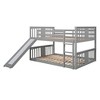 Full Over Full Bunk Bed with Ladder with Slide, Gray - 3 of 4