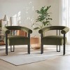 Modern Accent Chair ,Velvet Upholstered Accent Chair With Curved Backrest Armrest For Living Room Dining Room-Tanpinhause - 2 of 4