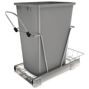 Rev-A-Shelf RV-12KD Series 35-Quart Kitchen Cabinet Pull-Out Waste Container with Rear Storage and Chrome-Plated Wire Bottom Mount - 1 of 4