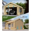 Carport Zipper Door Replacement for Portable Garage - PE Fabric, Fits 13' x 20' and 13' x 25' Frames (Frame Not Included) - 3 of 4