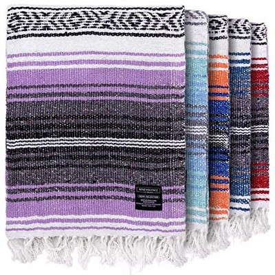 Benevolence LA Authentic Mexican Blanket, Large Yoga Blanket, Mexican  Blankets and Throws, Outdoor Blanket, Saddle Blanket, Serape Blanket,  Camping Blanket