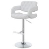 Adjustable Chrome Bar Stool with Upholstered Seat, Modern Tufted Design, Comfortable Seating for Kitchen Islands, Home Bars - 4 of 4