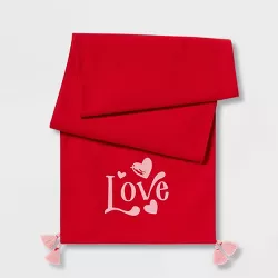 72" x 14" Cotton 'Love' Table Runner Red - Threshold™