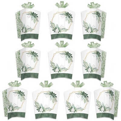 Big Dot of Happiness Boho Botanical - Table Decorations - Greenery Party Fold and Flare Centerpieces - 10 Count