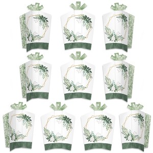 Big Dot of Happiness Boho Botanical - Table Decorations - Greenery Party Fold and Flare Centerpieces - 10 Count - 1 of 4