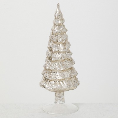 Sullivans Vintage Glass Tree Sculpture 12.25"H Silver