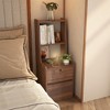 Tall Nightstand with Charging Station & Night Light, Voice Control, Wooden Large Bedside Tables with Storage Cabinet and Bookshelf - 4 of 4