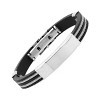 Steeltime Men's black rubber id bracelet with stainless steel wire inlay - 2 of 4