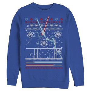 Men's Star Wars Ugly Christmas Duel Sweatshirt - 1 of 3