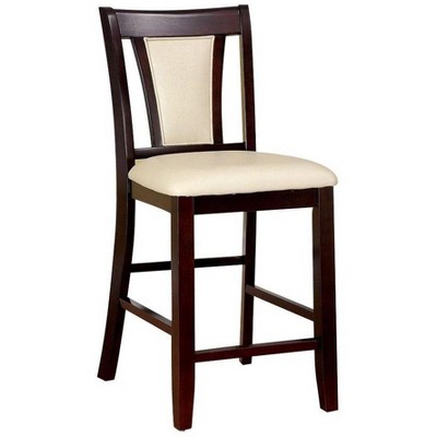 Vynxaria Set of 2 Beige Upholstered Dining Chairs with Tufted Backs and Nail - Head Trim, Ideal for Living Room & Dining Room