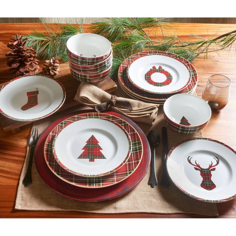 222 Fifth 12pc Wexford Dinnerware Set Red, 2 of 9