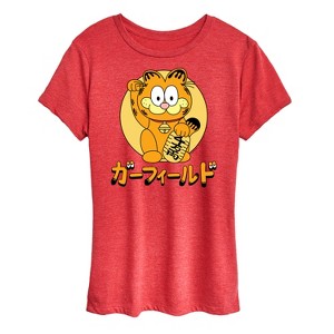 Women's - Garfield - Lucky Cat Garfield Short Sleeve Graphic T-Shirt - 1 of 4