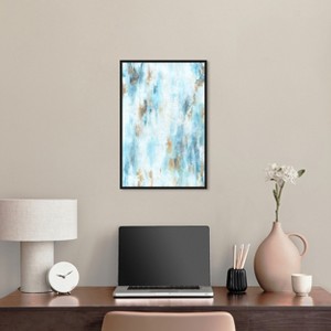 Art Remedy Textured Shades Blue Abstract Wall Art Framed - 1 of 4