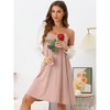 cheibear Women's Elegant U-Neck Sleeveless Lounge Dress Spaghetti Strap Tank Pajamas Nightgown - 3 of 4