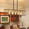 LLHZSY 5-Light Vintage Pendant Ceiling Lights Farmhouse Industrial Chandelier With Crystal Flower-35 2/5" - 2 of 4