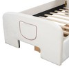 NicBex Twin/Full Velvet Upholstered Bed Frame with Rabbit-Shaped Headboard,Platform Bed Frame with 3 Drawers,Bed-End Storage Pocket,Easy Assembly - 4 of 4