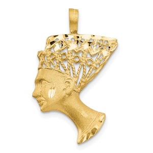 Black Bow Jewelry 14k Yellow Gold Filigree Egyptian Nefertiti Pendant - 1 of 4