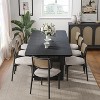 PexFix 79" x 33.5" Farmhouse Kitchen Dining Room Table Furniture Square Black Kitchen Table with Rattan Woven Legs for Kitchen Bar Living Room - 3 of 4